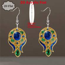 2D Flat Bohemian Gem Acrylic Earrings - Multicolor - View 6