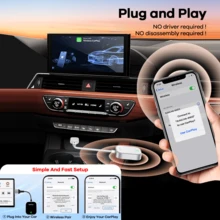 REMAX 无线 CarPlay 适配器，兼容 Apple CarPlay，轻松将有线 CarPlay 升级为无线 CarPlay，即时连接，自动重连，超迷你 CarPlay 适配器，兼容 iPhone，适用于内置 CarPlay 的汽车，超迷你尺寸汽车配件，超级实用的汽车用品 - KY-4111 - 查看 4