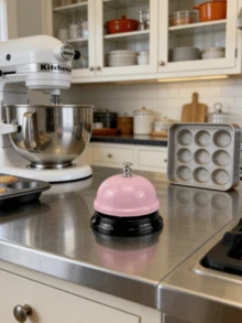 ZAKA Premium Metal Pink Press Bell, Professional Bar Service Bell Desk Call Bell For Home Cafe Hotel, Classroom Answer Buzzer Table Bell For Student Quiz & Game, Pet Training Feeding Bell Ring Bell For Dogs Cats, Durable Summons Bell Hand Bell For Office Reception & Daily Use, Creative Multi-Scene Table Bell Perfect As Student Gift & Prize - 1PC - View 8