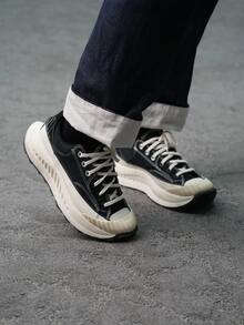 Converse 匡威 Chuck 70 AT-CX 帆布皮革复古休闲运动鞋，耐穿低帮休闲鞋，男女通用白色和黑色 - 白黑色 - 查看 9