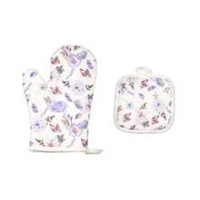 2pcs Black And White Printed Thick Kitchen Oven Gloves And Heat Insulation Mats, Microwave-Oven Baking Mitts, High Temperature Resistant - Multicolor - View 8