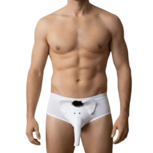 Sexy Men's Elephant Trunk Briefs With Trunk - Men's Lingerie - trắng - Xem 2