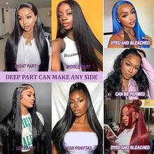 200% Density Natural Black Straight Hair 13*4 Lace Front Wig - Straight Human Hair Lace Front Wig 5*5 4*4 No Glue Mixed Hair Wig - Pre-Plucked Pre-Styled Middle Part Natural Hairline Wig - Suitable For Daily Use By All - Natural & Black - View 7