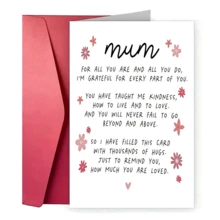 1pc Poem Mothers Day Card From Daughter, Cute Mother Day Card Mum, Happy Mothers Day Cards, Mothers Day Gift - Sets - View 2
