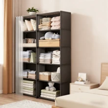 Multi-Tier Storage Organizer Rack - Easy To Assemble, Dust-Proof For Books, Clothes, Shoes Etc. - Suitable For Home, Office, Classroom, Rental And Dorm - Multicolor - View 6