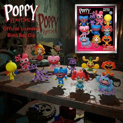  1个 Poppy Playtime 官方授权盲盒夹，包含 Huggy Wuggy、Kissy Missy 等众多粉丝喜爱的随机角色，新年和情人节礼物