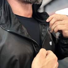 Men's Waterproof Windbreaker Jacket With Hood - Black - View 6