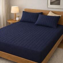 100% Waterproof Mattress Protector With Elastic All Around – Total Protection - 藏蓝色 - 查看 1