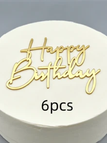 Bộ 3/6/9 phụ kiện trang trí bánh kem bằng acrylic, phụ kiện trang trí bánh kem tiệc tùng, phụ kiện trang trí bánh kem lấp lánh vàng, phụ kiện trang trí bánh kem sinh nhật, đồ dùng làm bánh sáng tạo, quà tặng sinh nhật. - E - Xem 12