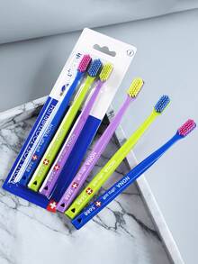 3pcs Swiss Colorful Random Super Soft Toothbrushes, Small Brush Head, Polypropylene Bristles, Odorless Design, Gum Protection, Suitable For Adults - Unisex Manual Toothbrush Set - View 5