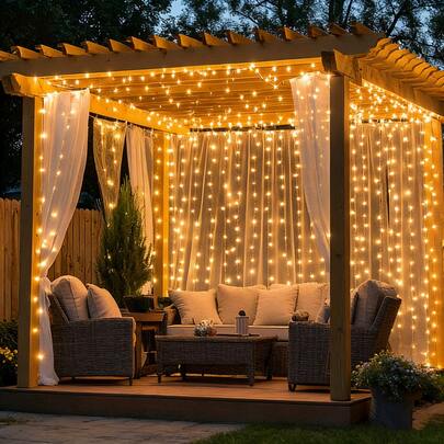 USB Powered LED Curtain Lights With Remote Control, Indoor String Lights, Wedding Decor, Holiday Lighting, Warm White/Colorful/Pink Party Decorative Lights, Backdrop Wall Decor, 8 Lighting Modes, Birthday Fairy Lights, Camping Decor, Garden Hanging Lights, Outdoor String Lights, Valentine's Day Decor, Living Room/Bedroom/Kitchen Atmosphere Lights
