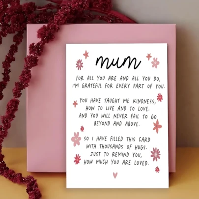 1pc Poem Mothers Day Card From Daughter, Cute Mother Day Card Mum, Happy Mothers Day Cards, Mothers Day Gift