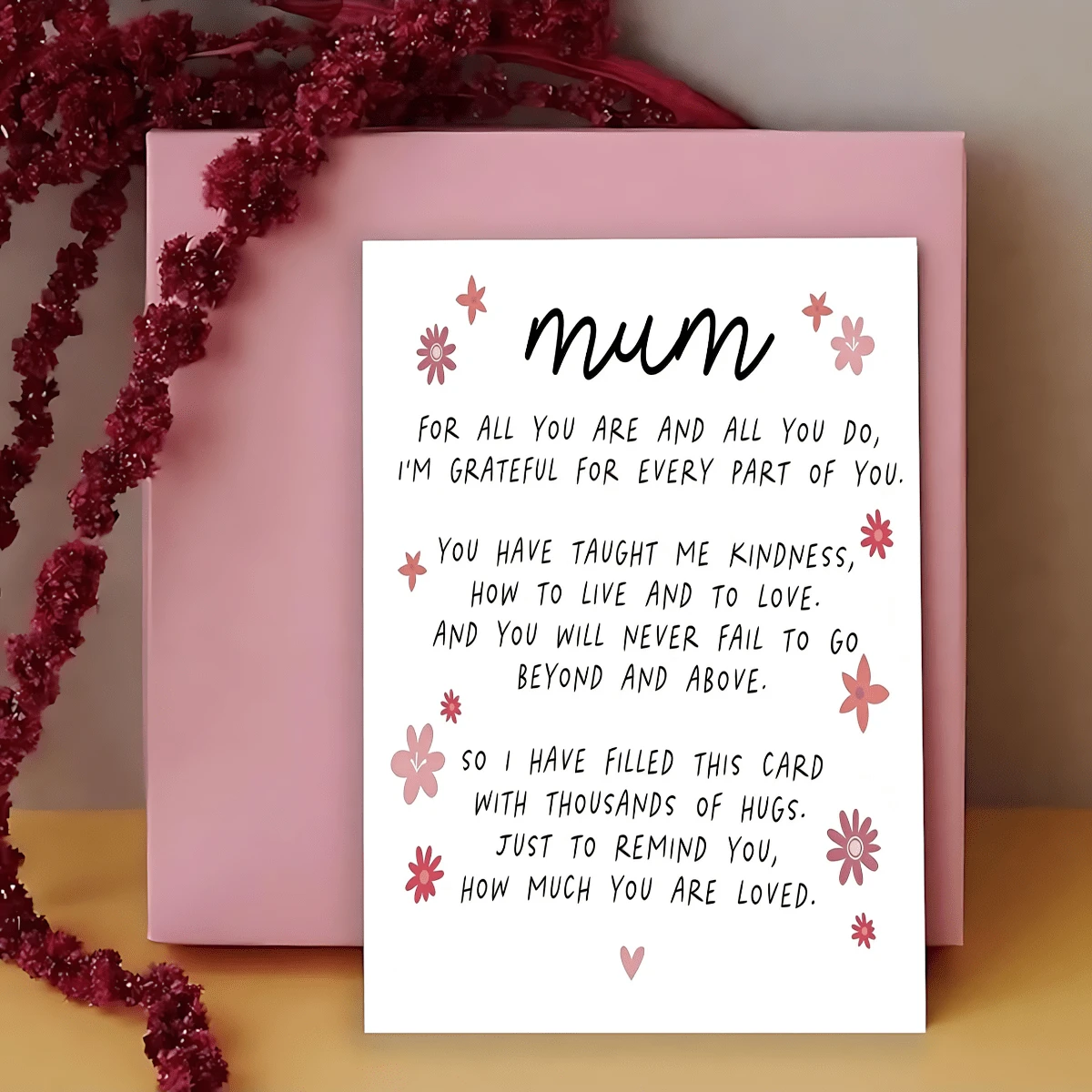1pc Poem Mothers Day Card From Daughter, Cute Mother Day Card Mum, Happy Mothers Day Cards, Mothers Day Gift - Sets - View 1