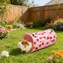 Guinea & Hamster Hideout, Small Pet Tunnel &Tube, Soft Fleece Small Animal Tunnel Tube & Mat & Corner Hideout Cage Accessories For Guinea, Rabbit, Ferret, Chinchilla, Hedgehogs. - View 11