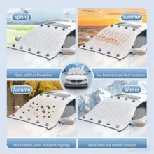 Sturdy & Tight Automotive Windshield Cover - Prevents Snow, Frost And Dust, All-Weather Universal Fit For All Vehicle Models - Car Cover - View 4