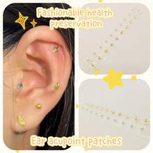 Perlas de acupresión para la oreja, la terapia de masaje de acupresión para la oreja ayuda a relajar el Body y la mente, aliviar el estrés, fácil de usar. - Multicolor - Ver 9