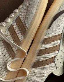 adidas originals SAMBA OG 柔軟舒適薄底 耐磨 低筒 板鞋 男女同款 米色 - 米色 - 查看 4