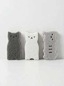 Bộ dụng cụ nhà bếp hình mèo dễ thương - Dụng cụ rửa chén và vệ sinh dày, bền có móc treo bằng kim loại, NỒI, Đồ dùng và bọt rửa chén chống trầy xước, Miếng bọt biển cọ rửa nhà bếp đa năng hình mèo siêu bền - 2-4-6-8 miếng kết hợp bốn màu, thiết kế ba lớp - Nhiều màu - Xem 15