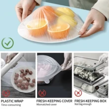 600pcs Thick Disposable Cling Film, Transparent Stretchable Food Wrap For Leftovers, Fruits And Vegetables - Multicolor - View 4