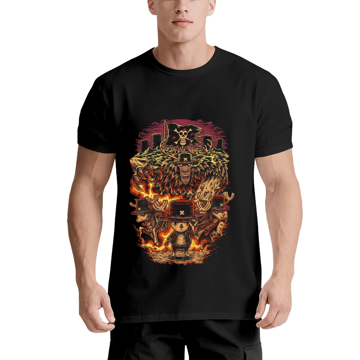 Camiseta gráfica Tony Tony Chopper OP, camiseta de One Piece, camiseta de anime, camiseta vintage, camisetas de gimnasio, mercancía de anime, camiseta de cuello redondo de algodón unisex, ropa de hombre, ropa de mujer, ropa interior, ropa de calle - Negro - Ver 1