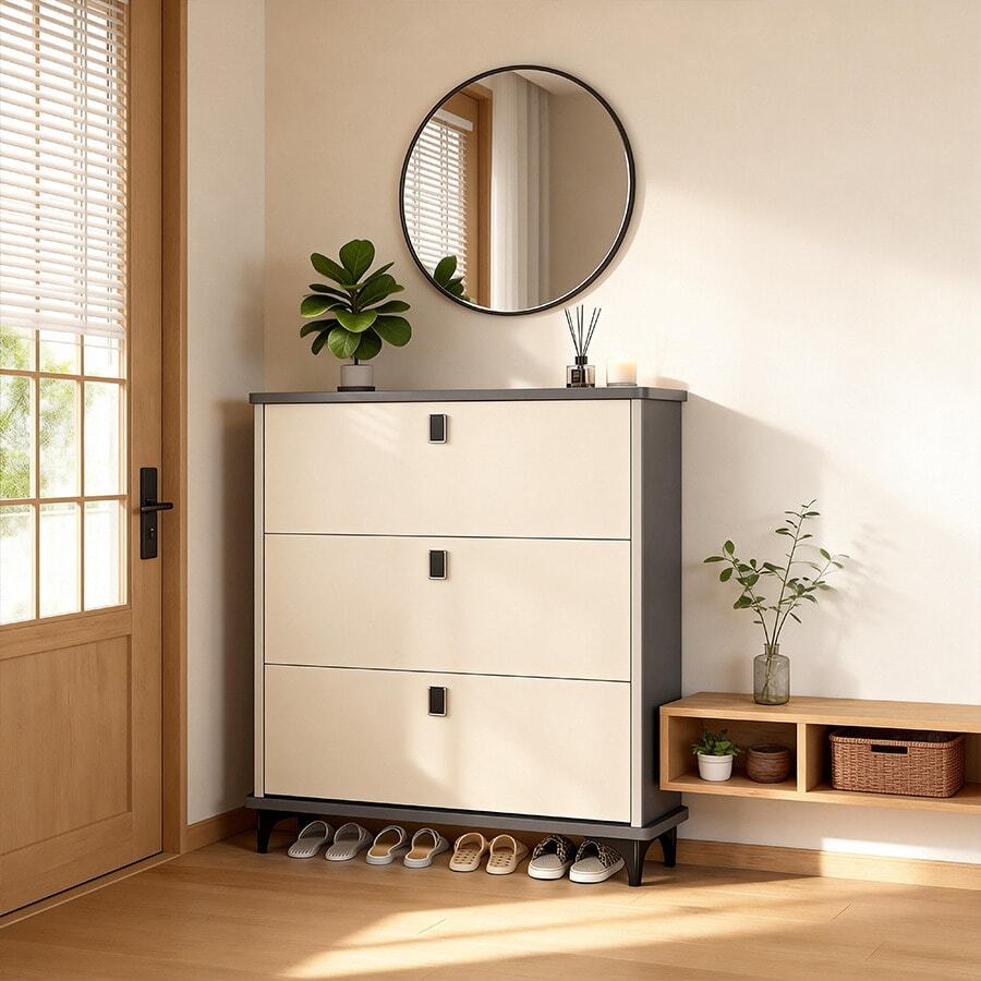 Estantería De Zapateras, 3 Niveles Organizador Zapatos Moderno Para Entrada, Pasillo, Sala - Gris - Ver 1