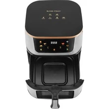 Esta freidora de aire eléctrica de gran capacidad de 13,5 litros y 4000 W cuenta con pantalla táctil y ventana de visualización, cocina sin aceite y permite preparar papas fritas y pan. Es multifuncional, viene con un enchufe estándar estadounidense  110-130 voltios  y su elegante diseño la hace ideal para uso familiar y un regalo ideal para fiestas y aniversarios. - Tipo de Enchufe A USA (110-127V) - Ver 6