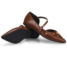 Women's Slingback Pointed Toe Flat Shoe Fashion Mule 6773 - Lạc đà - Xem 4