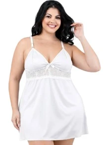 Kit 4 Camisola Maternidade Plus Size Feminina Pós Parto Gestante Com Click Confortável Amamentação - Preto - Visão 3