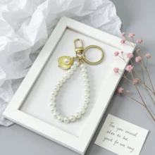 1pc Woven Faux Pearl Decor Fashion Keychain, Pearl Bag/Car Keychain, Gift For Women, Birthday, Valentine's Day, Best Friend - Multicolor - View 23