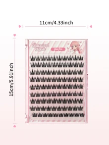 90pcs Self-Adhesive Fluffy False Eyelash Clusters, No Glue Needed, Fluffy Individual Lashes, Self-Adhesive DIY Eyelash Extension, Pre-Glued Cluster Lashes, Natural Lengthening C-Curl Lash Clusters, No Glue Or Makeup Remover Required, False Eyelashes - C - View 7
