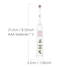 1pc Electric Toothbrush With 4 Brush Heads, Includes 2 AAA Batteries, Smart Cleaning Battery-Powered Electric Toothbrush, Soft, Skiing Boy - White - View 2