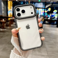 New Luxury Fashion Four-Sided Shiny Diamond Transparent Phone Case Suitable For IPhone 17/17 Pro Max/16 15 14 Plus 13 12 11 Pro Max/6D Electroplated Periphery Back Cover, Great Gift For Friends,Vintage Valentine'S Day Gifts,Pink Phone Case. - 款式3(1件) - 查看 4