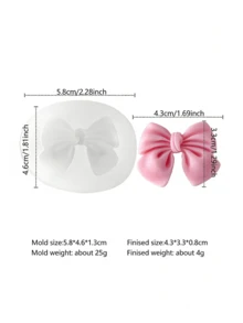 1pc Silicone Candy Mold, Cute Bow Design DIY Fondant Mold For Kitchen - White - View 12