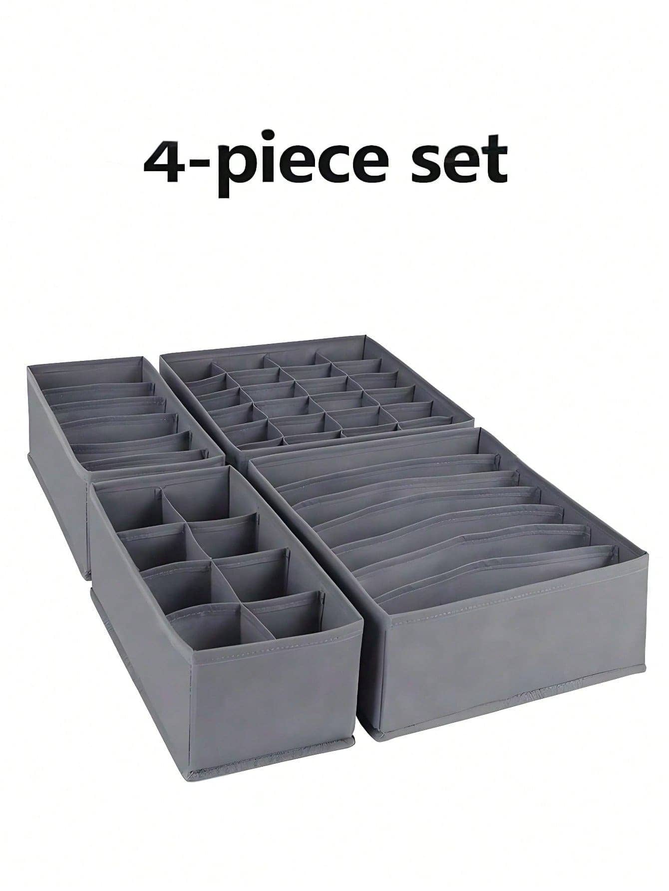 1pc/4pcs/6/7/8/24 Grid Underwear Storage Box, Drawer Style Mesh Foldable Storage Box, Household Compartment Bra, Socks, Tie Organizer Box, Multi-Layer Design, Suitable For Wardrobe And Drawers, Foldable Underwear Organizer Box, Stackable Design, Dark Grey Foldable Storage Box, Toy And Miscellaneous Storage Box, Cosmetic Storage Box,Storage Organizer,Travel Essential - Multicolor - View 1
