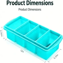 Silicone Freezer Tray With Lid - 1 Cup Silicone Food Freezer Tray - Large Ice Cube Freezer Molds - Soup, Sauce, Leftovers, Homemade Meal Prep Freezing Kitchen Storage Containers - Baby Blue - View 2