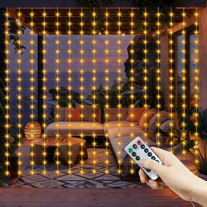 Garden Decor String Lights, Balcony Decor, Indoor & Outdoor Decor, Camping Decor Lights, Yard Decor, 1 Set With Remote 8 Modes Curtain Lights, Date Night & Family Gathering Decor Lights, Holiday Lighting Decor String, Birthday Party Decor Lights, 4 Light Colors, Bedroom Window Curtain Lights, Valentine's Day Decor, Wedding Party Decor Lights, Holiday Wreath Fairy Lights, Romantic Atmosphere Room Decor Lights, Christmas & Halloween Decorative Lights