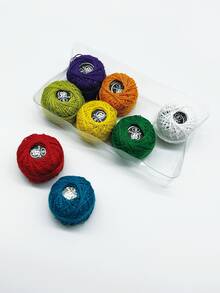 8号蕾丝线，钩编线，8色蕾丝线套装，DIY纯色编织线，适用于DIY编织、微型织物编织、十字绣、手工发夹编织、刺绣，小卷装，约25米/卷（颜色随机） - 蕾絲線 - 查看 3