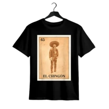 Retro EL CHiNGoN. Zapata Mexican Bingo Version T-Shirt - 黑色 - 查看 1