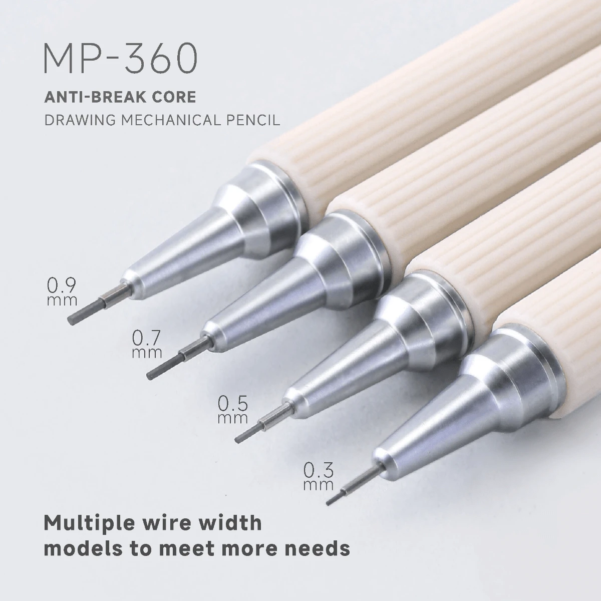 1pc Soft Grip Automatic Mechanical Pencil, 0.3mm/0.5mm/0.7mm/0.9mm Options, For Drawing, Sketching, Art Students, Retractable Lead, Back To School Supplies - Multicolor - View 1