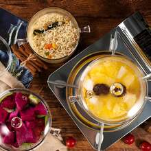 1pcs 1.5L/ 50oz Clear Glass Simmer Pot For Stove Potpourri Cooking Saucepan With Cover Cookware Set Heat-Resistant Stovetop Pot And Pan With Lid, Soup, Milk, Fruit And Spices - 無色 - 查看 2