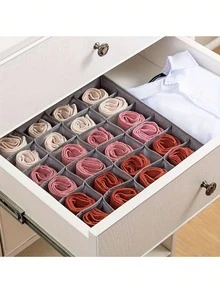 Hộp đựng đồ lót dạng lưới 1/4/6/7/8/24 ngăn, hộp đựng đồ gấp gọn kiểu ngăn kéo, hộp đựng áo ngực, tất, cà vạt đa tầng, thiết kế nhiều lớp, phù hợp với tủ quần áo và ngăn kéo, hộp đựng đồ lót gấp gọn, thiết kế xếp chồng, hộp đựng đồ gấp gọn màu xám đậm, hộp đựng đồ chơi và đồ dùng linh tinh, hộp đựng mỹ phẩm, phù hợp với khăn quàng cổ, cà vạt, thắt lưng (màu xám), hộp sắp xếp đồ dùng, vật dụng cần thiết khi đi du lịch. - Nhiều màu - Xem 9