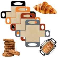 1/2/3/4/5pcs Reusable Silicone Bread Mats, Silicone Bread Pan Liners And Lifters, Easy To Use, Non-Stick And Easy To Clean Dough Transfer Baking Mats, Fit For 9x5 Inch Or 1.5 Lb Bread Pans, Baking Essential - Multicolor - View 2