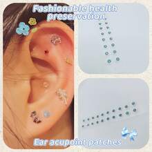 Perlas de acupresión para la oreja, la terapia de masaje de acupresión para la oreja ayuda a relajar el Body y la mente, aliviar el estrés, fácil de usar. - Multicolor - Ver 3