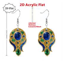 2D Flat Bohemian Gem Acrylic Earrings - Multicolor - View 2
