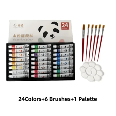 12/18/24 Colors, 5ml/0.18oz Per Bottle, Includes 6 Brushes And 1 Palette. Ideal For DIY Crafts On Paper, Canvas, Glass, Metal, Ceramic And Stone. Suitable For Artists And Hobbyists.