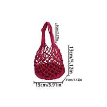 BAILEE Bolsa de Mão Casual, Estilosa, de Férias, Cor Sólida, Crochê Vazado com Base de Trama Circular Única. Perfeita para Carregar ou Dar de Presente. - Multicolorido - View 12