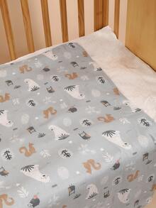 1pc Soft, Comfortable & Breathable Baby Swaddle Blanket With Printed Pattern, Oeko-Tex Certified - Multicolor - View 5