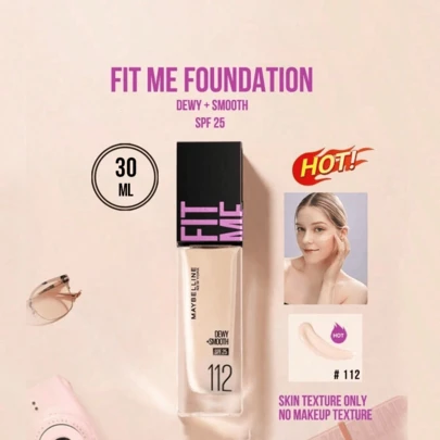 Maybelline Felite Nemlendirici Fondöten, nemlendirici ve pürüzsüzleştirici, SPF 25, 112 numaralı ton, doğal pembe renk, 5/30 ml boyutlarında mevcuttur. 24 saat uzun süreli nemlendirme, 10 saniyelik hızlı uygulama ve kusursuz, makyajsız bir görünüm için üçü bir arada fayda sağlar. Uzun süreli beslenme, kolay 3 adımlı uygulama, pembe alt tonlu açık ve kuru ciltler için uygundur (2 numaralı ton), kusursuz bir günlük baz oluşturur.