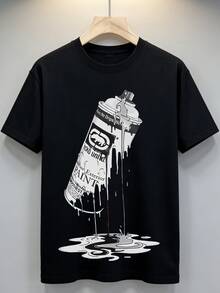 Ecko Unltd Spray Can Graffiti Black T-Shirt, Street Art Urban Graffiti Wear Hip Hop Casual Tee For Men, Street Art Event, Urban Hangout, Summer Music Festival, Skateboarding Outfit. - Đen 4 - Xem 3