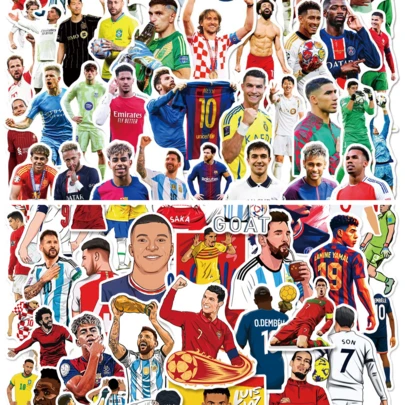 50pcs Soccer/Football Trading Cards, DIY Personalized Idol Merchandise Gift For Friends Birthday, Sticker Collection, Decorative Accessories, Lovely Small Gifts, Valentine's Day Presents, Collectibles